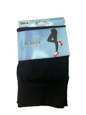 DNLA Sports Women's Black Seamless Fleece Leggings One Size Fits Most NEW